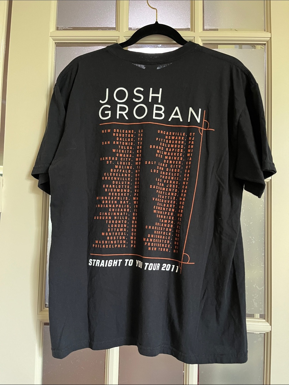 Large Anvil Black Graphic Josh Groban Tour T‑Shirt - Picture 7 of 8